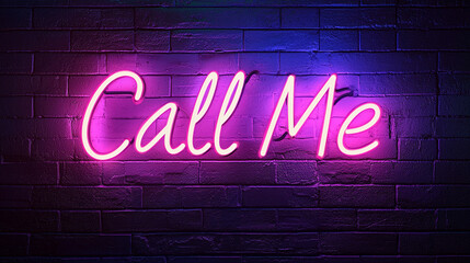 Stylish glowing neon sign on a dark, industrial brick wall.