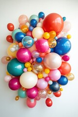 Colorful Balloon Garland Vibrant Hues Festive Decor Party Celebration