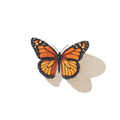 Obraz premium Monarch Butterfly on Beige Heart-Shaped Background