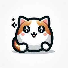 A cute, cartoon-style illustration of a small puppy sitting with a happy expression