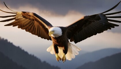 Naklejka premium american bald eagle in flight americana concept