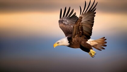 Fototapeta premium american bald eagle in flight americana concept