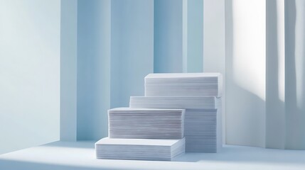 Obraz premium Blank business card mockup on white textured background 3d illustration 3d rendering card template