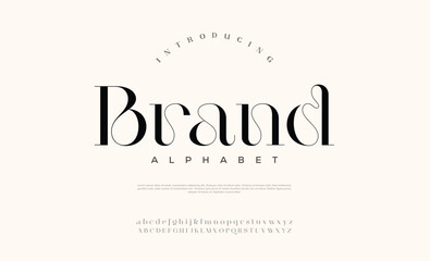 Abstract Fashion font alphabet. Minimal modern urban fonts for logo, brand etc. Typography typeface uppercase lowercase and number. vector illustration
