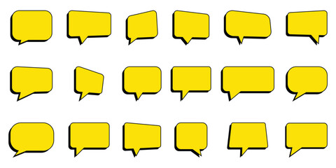 Big set of speech bubbles. Collection speech balloon, chat bubble or dialog boxes on white background. Different Speech bubbles for talk, dialogue, decoration.