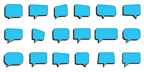 Obraz premium Blank speech bubbles set for custom text, chat, and messages.