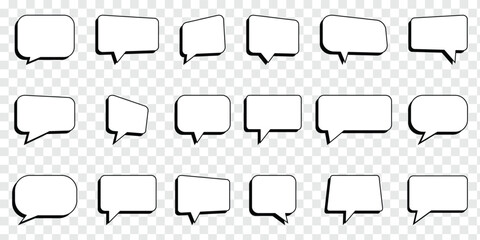 Speech bubbles. Speak bubble text, cartoon chatting box, message box. Empty speech bubbles. Speech bubbles vector set. Speech balloon, frames illustration.