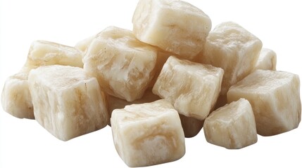 Creamy White Cubes Sweet Treat Food Delightful Stack