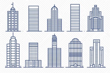 Obraz premium Building Architectural Icons