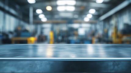Blurred Background of an Industrial Workshop with Workshop Tools