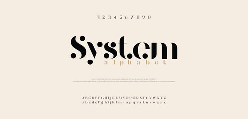 Elegant awesome alphabet letters font and number. unique serif font. Classic Lettering Minimal Fashion Designs. Typography fonts regular uppercase and lowercase. vector illustration
