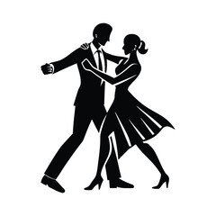 silhouette of a dancing couple