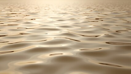 Serene Beige Water Ripples, Abstract Calming Background of Gentle Waves and Reflections