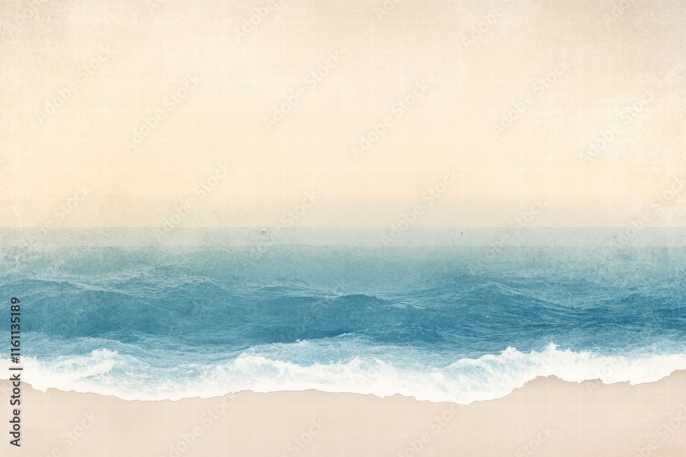 Fototapete soft waves gently lap against a tranquil beach, inviting relaxation and reflection during the early 