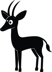 deer silhouette isolated on white