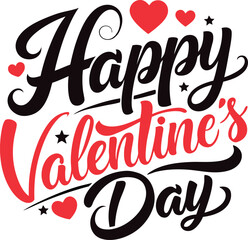 Happy Valentines Day typography vector illustration