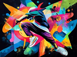 colorful abstract hip hop dance
