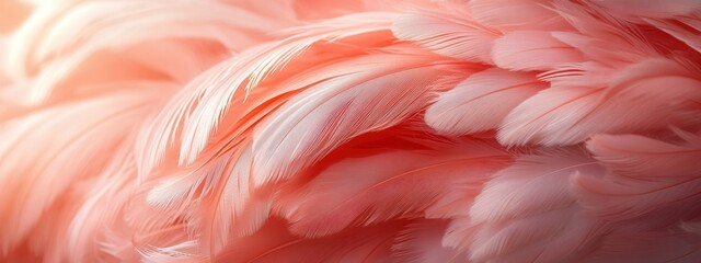 Delicate flamingo plumage showcasing soft pink hues, vibrant textures, and intricate details, evoking a sense of elegance and grace.