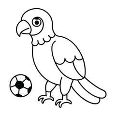 Parrot Coloring Page in Black and White for Kids