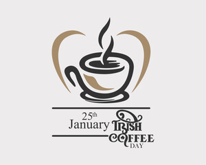 National Irish coffee day banner, poster, card, background design illustration.