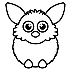 Fototapeta premium a furby line art minimalist