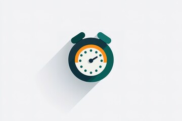 Simple alarm clock design. Flat design style. Minimalist timer icon. Perfect for time management concepts.