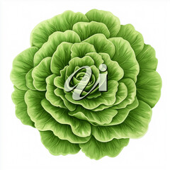 Obraz premium Green flower with the letters V and I on it