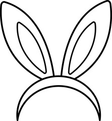 Cute rabbit ears headband outline.
Isolated Bunny ears costume coloring drawing.
Easter Cosplay Party Hair Styling Costume Dress Up for Kids Girls Women.
Transparent background.