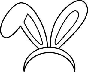 Cute rabbit ears headband outline.
Isolated Bunny ears costume coloring drawing.
Easter Cosplay Party Hair Styling Costume Dress Up for Kids Girls Women.
Transparent background.