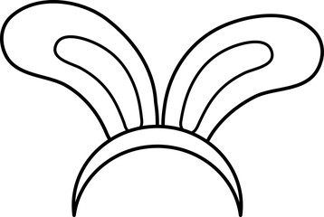 Cute rabbit ears headband outline.
Isolated Bunny ears costume coloring drawing.
Easter Cosplay Party Hair Styling Costume Dress Up for Kids Girls Women.
Transparent background.