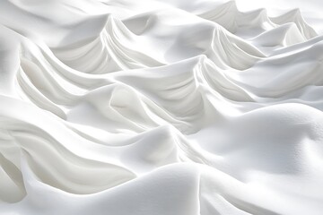 Obraz premium Closeup of rippled white satin fabric texture background.
