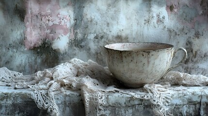 Revisiting the Past: A Beautiful Teacup and Doily Evoking Nostalgic Memories in Every Sip