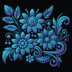 flower silhouette with elegant colors
