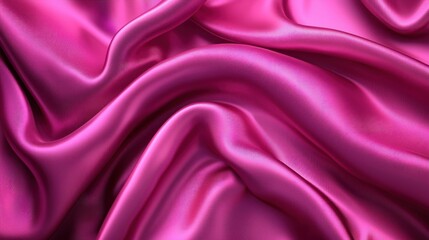Obraz premium Luxurious Pink Silk Fabric Drape, Elegant Texture and Smooth Surface, Soft and Shiny Material