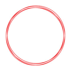 Highlight hand draw red circle isolated on background.