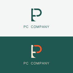 Letter PC, Logo icon monogram design. Vector graphic design template element.