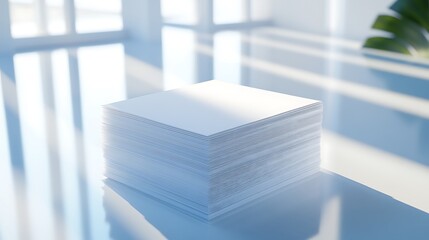 Fototapeta premium Blank business card mockup on white textured background 3d illustration 3d rendering card template