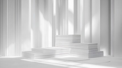 Fototapeta premium Blank business card mockup on white textured background 3d illustration 3d rendering card template