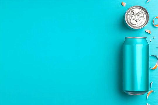 Teal Aluminum Can 3D Render
