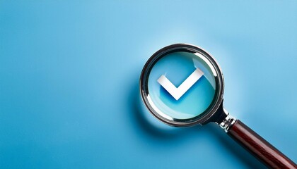 magnifying glass on blue background