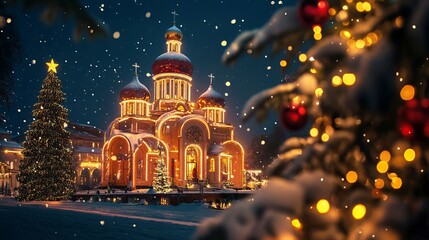 Obraz premium Orthodox Christmas Background Concept 