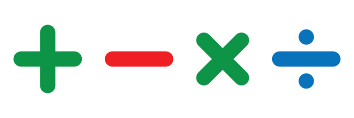 Plus minus multiply divide icon