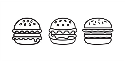 Burger set illustration on white background. burger vector.