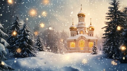 Fototapeta premium Orthodox Christmas Background Concept 