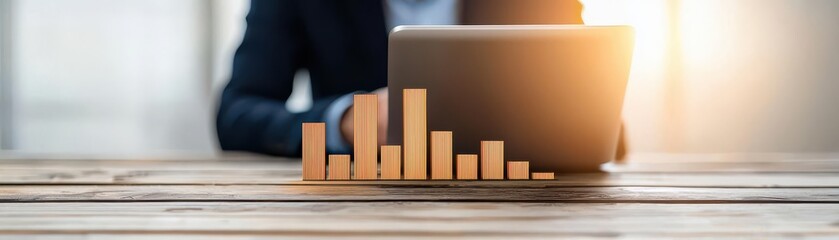 Obraz premium energy stock concept. Investor portfolio tracking market growth in sustainable energy, with data showing the increasing value of renewable power companies