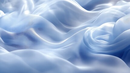 Obraz premium Soft Blue Fabric Draped in Gentle Waves
