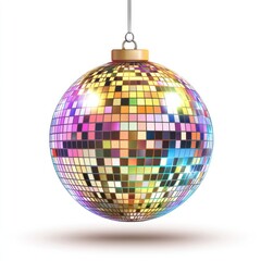 Disco Ball Ornament Hanging Colorful Mirrored Sphere Festive Decoration