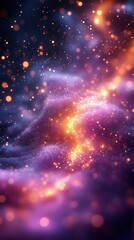 Obraz premium Ethereal Nebula Cosmic Dust and Sparkling Lights