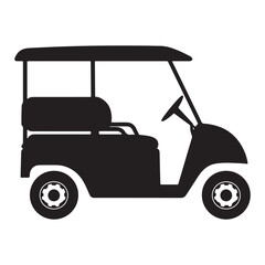 Golf cart silhouette  vector icon illustration