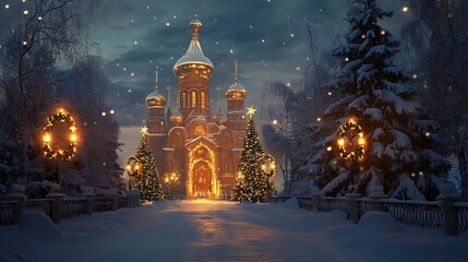 Obraz premium Orthodox Christmas Background Concept 